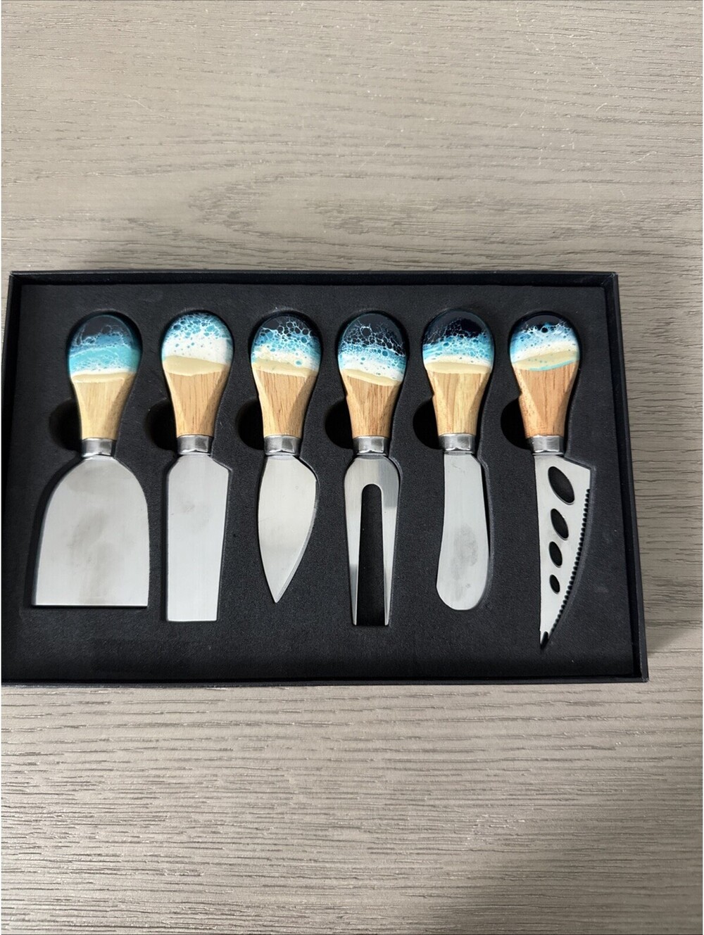 Nikita Fine Art - "Ocean" Resin Cheese Utensils - Set of 6- NIB